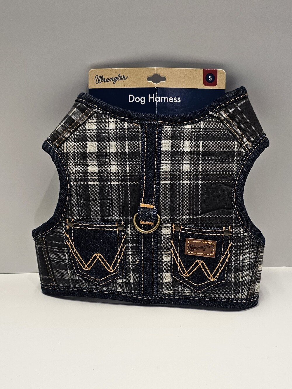 Wrangler brand plaid dog vest harness Small NEW